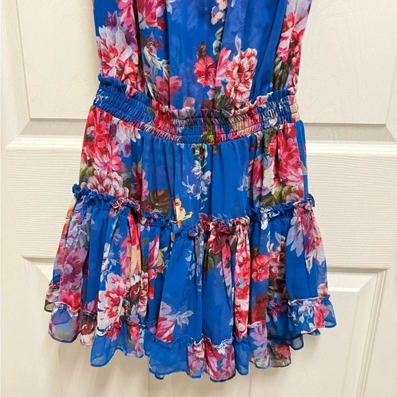 MISA Los Angeles Floral Smocked Wist Mini Dress - Picture 3 of 13